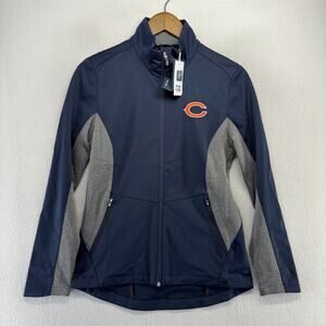Chicago Bears Jacket Women's XS Blue Gray Full Zip Outdoor Performance Logo NEW